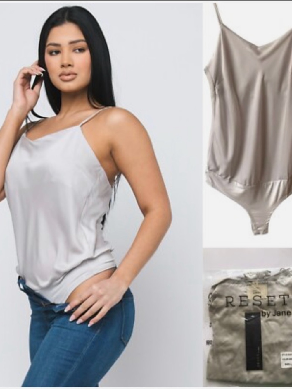 Reset by Jane Grey Satin  cami bodysuit